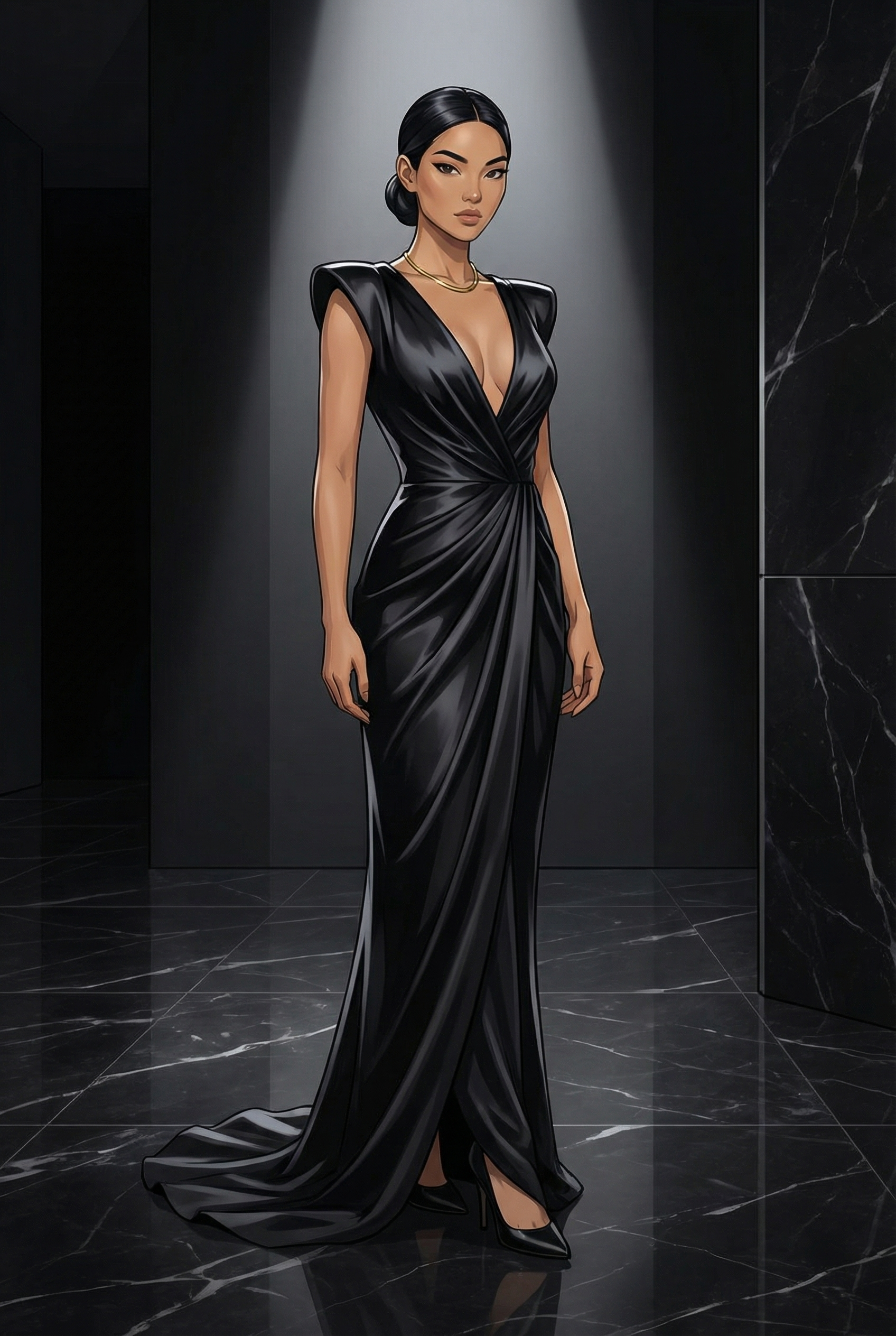 Gown — Black Satin